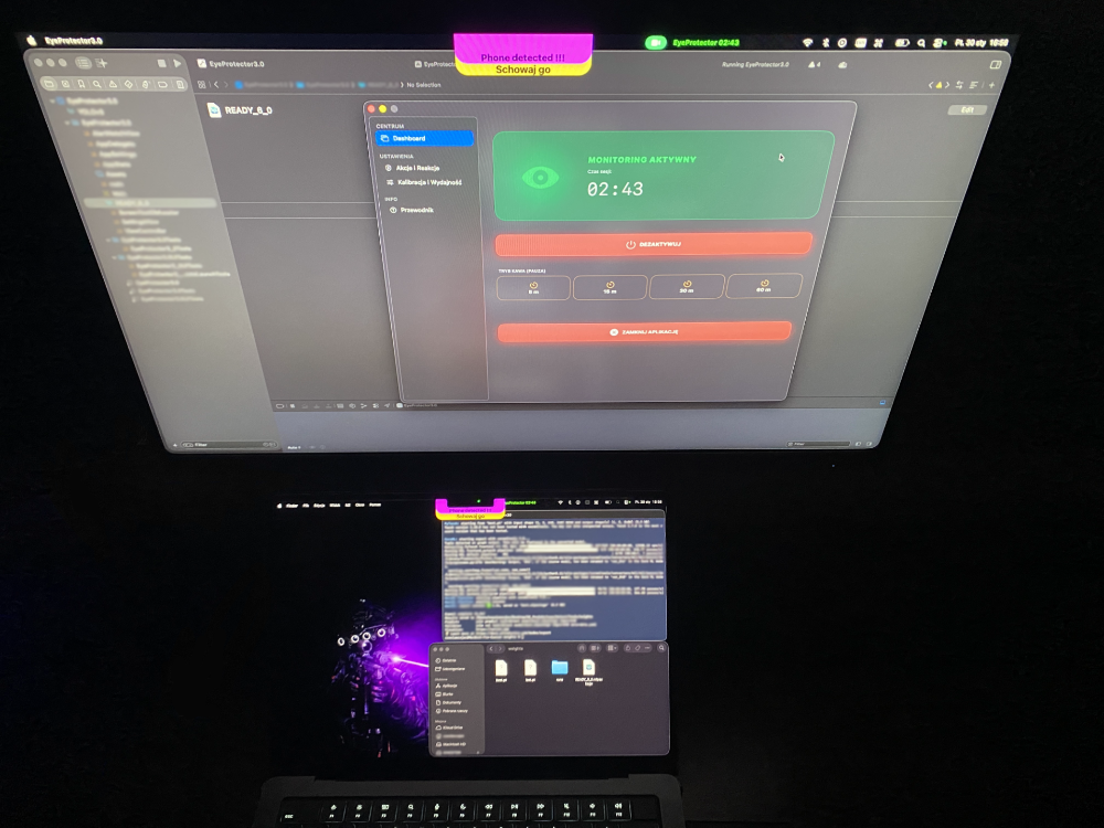 EyesProtector development interface in Xcode